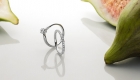 Solitärring 6er Chaton mit Brillant ﹒Memoryring mit Brillanten in 750er Weißgold