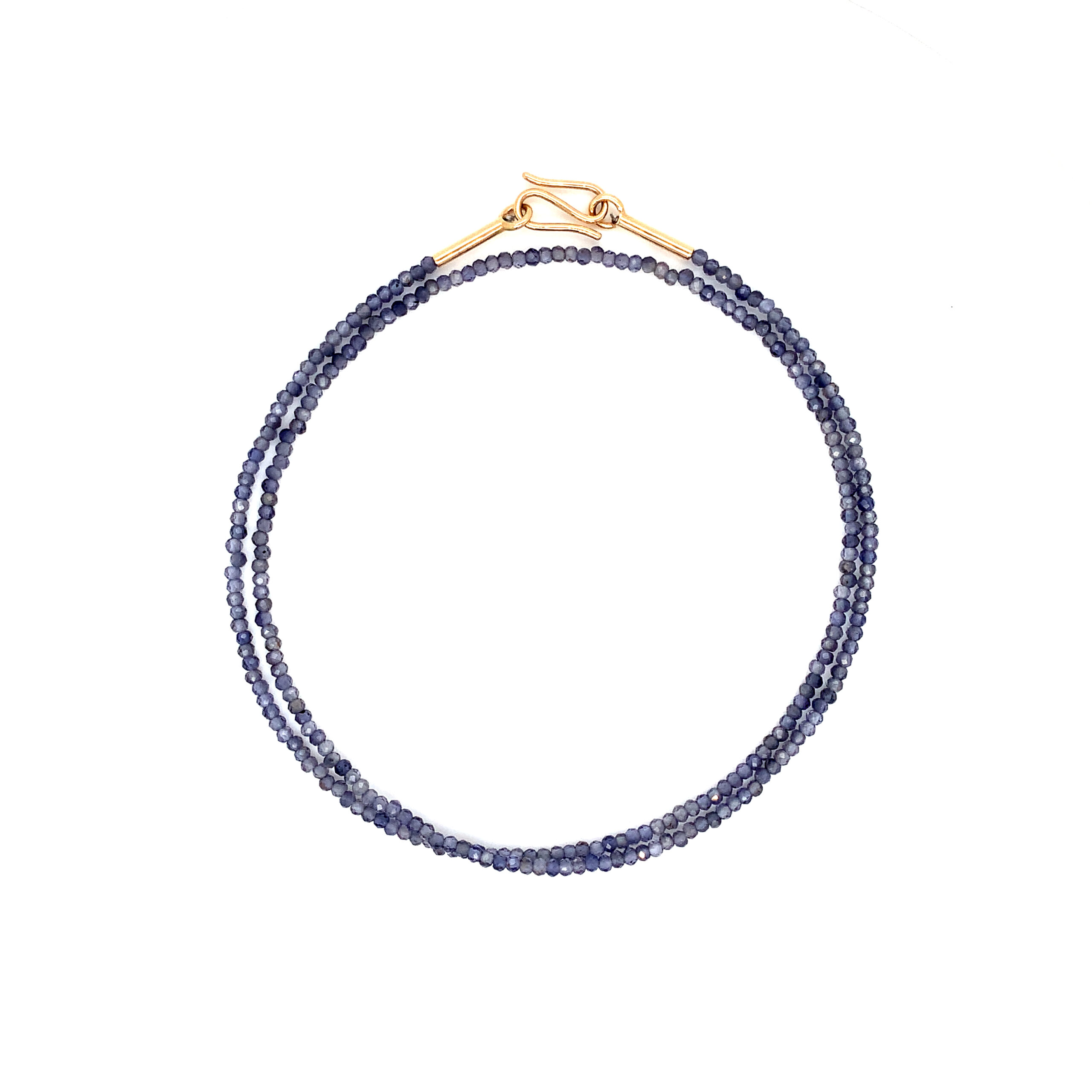 Iolithkette mit Goldverschluss blaue Kette mit Gold